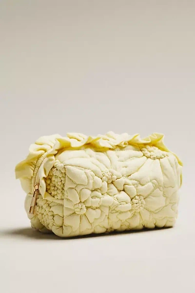 By Anthropologie Dahlia Quilted Cotton Travel Cosmetic Pouch