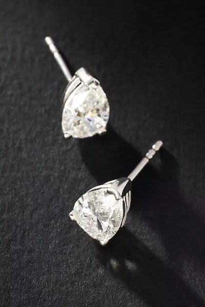 By Anthropologie 2ct Pear-cut Diamond Post Earrings In Silver