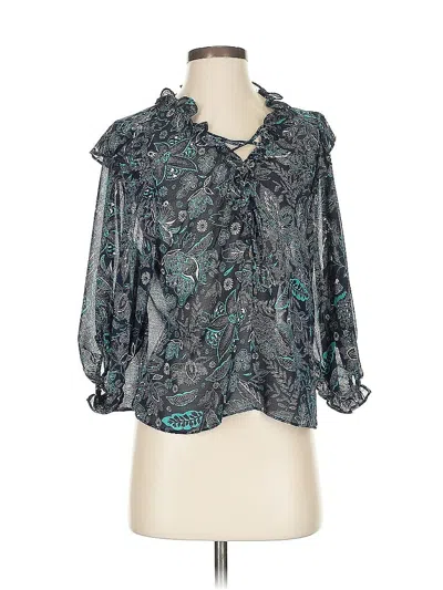 Pre-owned By Anthropologie 3/4 Sleeve Blouse In Blue