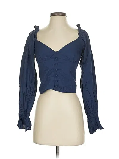 Pre-owned By Anthropologie 3/4 Sleeve Blouse In Blue