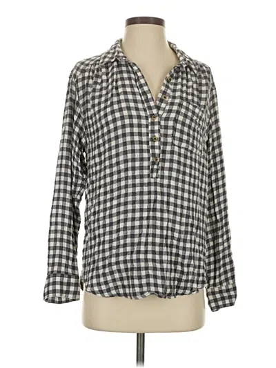 Pre-owned By Anthropologie 3/4 Sleeve Blouse In Gray
