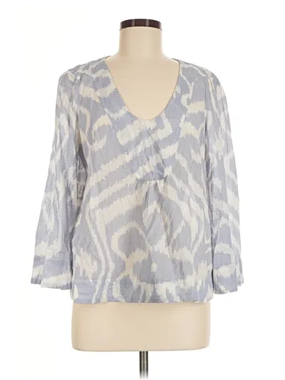 Pre-owned By Anthropologie 3/4 Sleeve Blouse In Gray