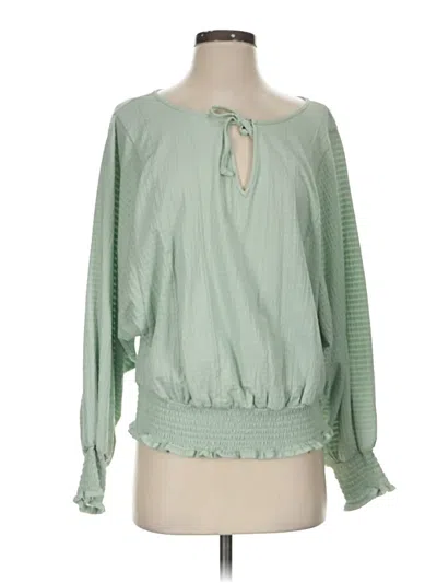 Pre-owned By Anthropologie 3/4 Sleeve Blouse In Green