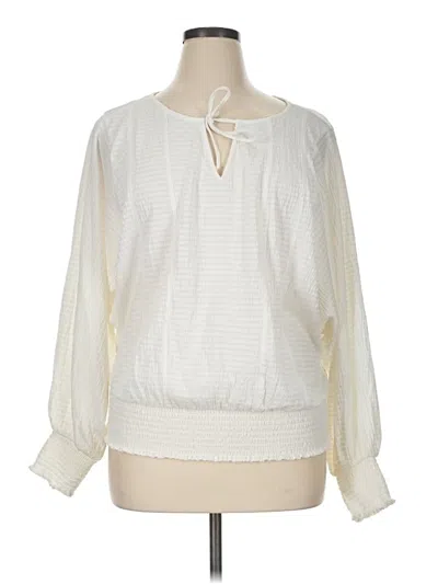 Pre-owned By Anthropologie 3/4 Sleeve Blouse In Ivory