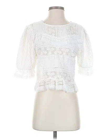 Pre-owned By Anthropologie 3/4 Sleeve Blouse In Ivory