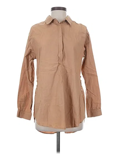 Pre-owned By Anthropologie 3/4 Sleeve Blouse In Tan