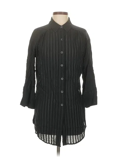Pre-owned By Anthropologie 3/4 Sleeve Button Down Shirt In Black