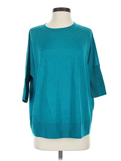 Pre-owned By Anthropologie 3/4 Sleeve Top Teal Boatneck Tops