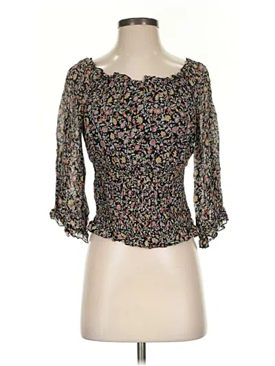 Pre-owned By Anthropologie 3/4 Sleeve T-shirt In Black