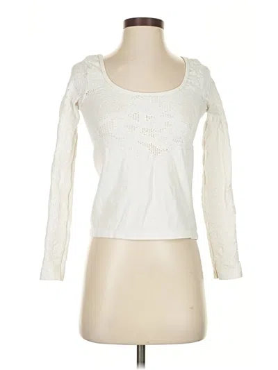 Pre-owned By Anthropologie 3/4 Sleeve T-shirt In White