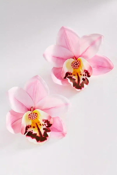 By Anthropologie 3d Floral Post Earrings In Pink