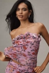 By Anthropologie 3d Floral Tube Top In Purple