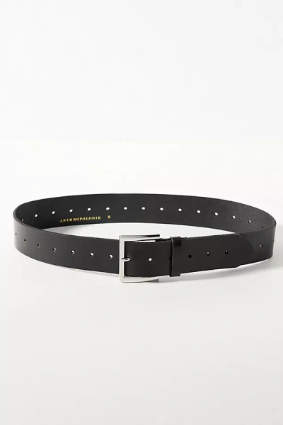 By Anthropologie Adjustable Square Buckle Belt In Black