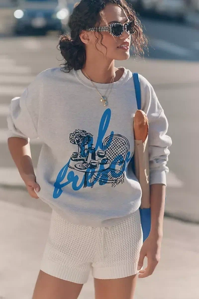 By Anthropologie Al Fresco Sweatshirt In Grey