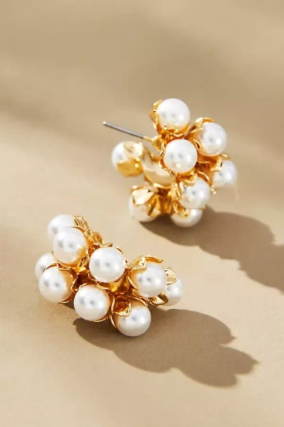 By Anthropologie All Around Pearl Post Earrings In White