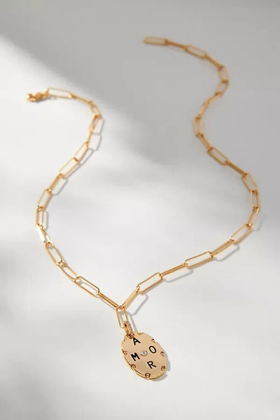 By Anthropologie Amor Oval Pendant Necklace In Gold