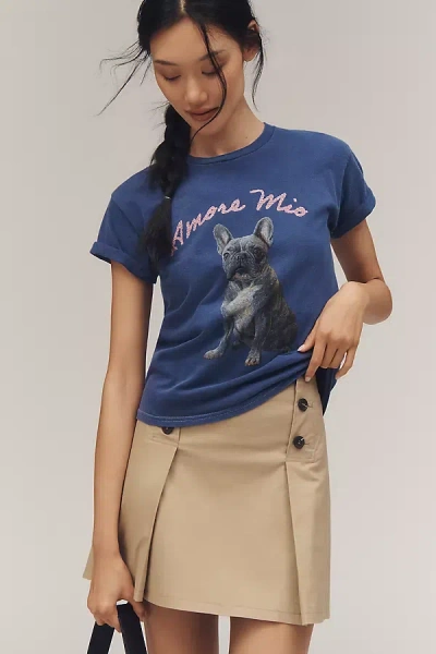 By Anthropologie Amore Mio Graphic Tee In Blue