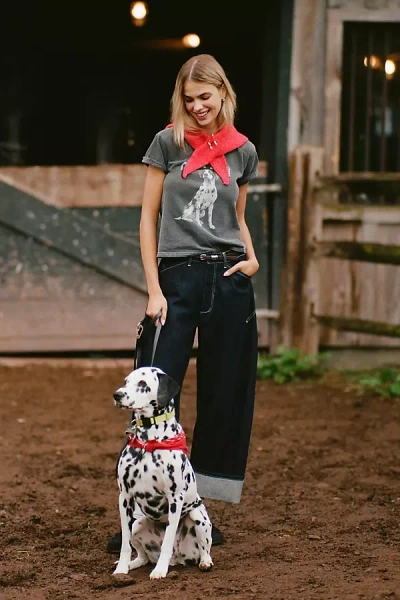 By Anthropologie Amore Mio Graphic Tee In Gray