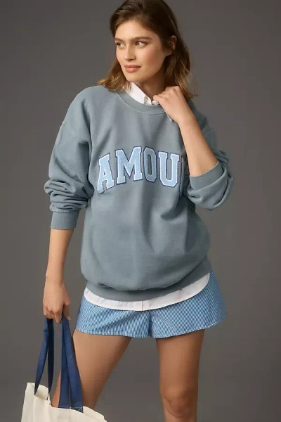 By Anthropologie Amour Sweatshirt In Blue