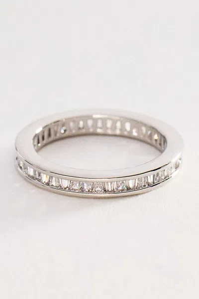 By Anthropologie Angled Crystal Ring In Silver