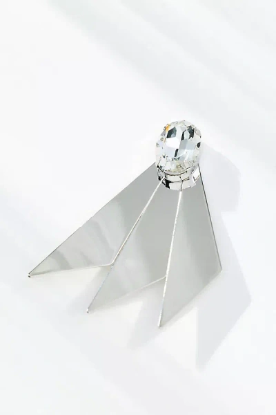 By Anthropologie Angular Crystal Brooch In Silver