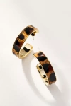 By Anthropologie Animal Print Large Hoop Earrings In Brown