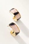 By Anthropologie Animal Print Thick Hoop Earrings In Purple