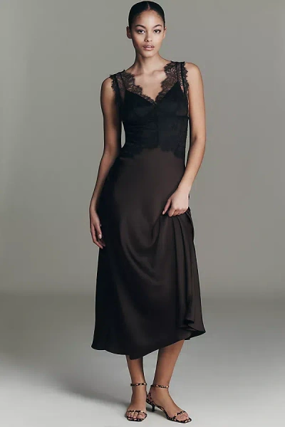 By Anthropologie Ankle-strap Kitten Heels In Brown