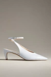 By Anthropologie Ankle-wrap Kitten Heels In Blue