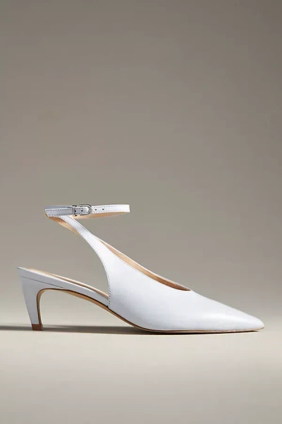 By Anthropologie Ankle-wrap Kitten Heels In Blue