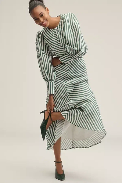 By Anthropologie Ankle-wrap Kitten Heels In Green