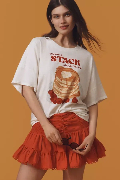 By Anthropologie Anna Victoriart Graphic T-shirt In White