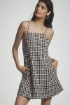 By Anthropologie Apron-style Mini Dress In Black