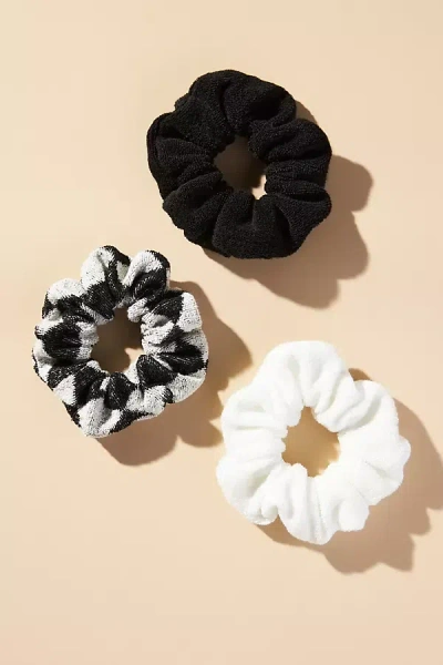 By Anthropologie Argyle Scrunchies, Set Of 3 In Black