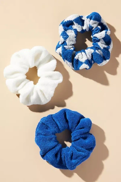 By Anthropologie Argyle Scrunchies, Set Of 3 In Blue