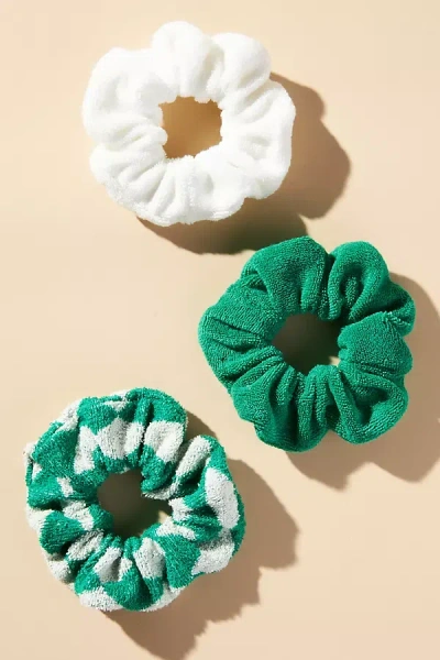By Anthropologie Argyle Scrunchies, Set Of 3 In Green