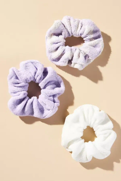 By Anthropologie Argyle Scrunchies, Set Of 3 In Purple