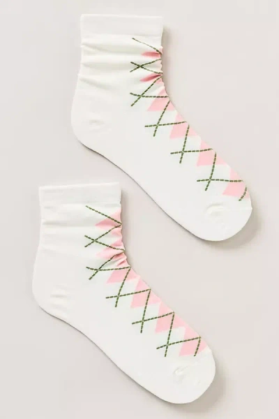 By Anthropologie Argyle Trouser Socks In Pink