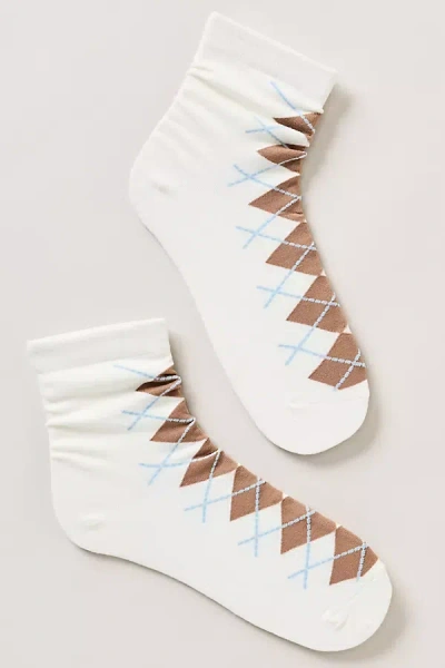 By Anthropologie Argyle Trouser Socks In Neutral