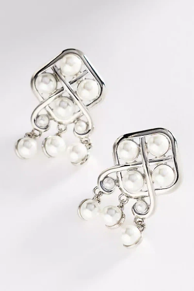 By Anthropologie Art Deco Crystal Drop Earrings In Metallic