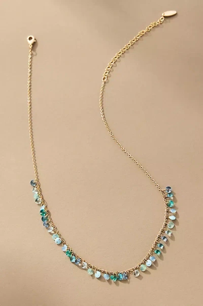 By Anthropologie Assorted Beaded Charm Short Necklace In Blue