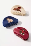 By Anthropologie Assorted Icon Hair Claw Clips, Set Of 3 In Multi