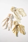 By Anthropologie Assorted Patterned Hair Scarf Scrunchies, Set Of 3 In Yellow