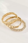 By Anthropologie Assorted Stretch Bracelets, Set Of 3 In Gold