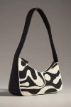 By Anthropologie Asymmetric Beaded Shoulder Bag In Black