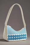 By Anthropologie Asymmetric Beaded Shoulder Bag In White