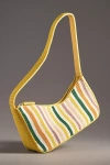 By Anthropologie Asymmetric Beaded Shoulder Bag In Yellow