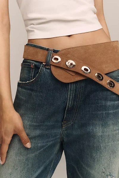 By Anthropologie Asymmetric Low-slung Belt In Brown