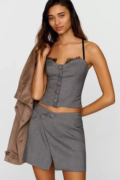 By Anthropologie Asymmetrical Blazer Skort In Gray