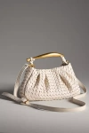 By Anthropologie Asymmetrical Hardware Woven Satchel In Beige